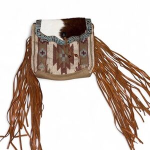 Cowhide carpet purse